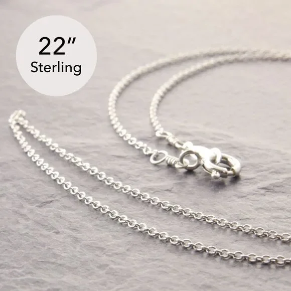 22" Sterling Silver Dainty Necklace (#4-3760-1sd-sp) by Megu's Attic - Picture 1 of 7